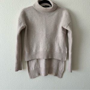 360 Cashmere Women's M fits Small Tan Cream Pullover High Low Sweater Shrunk